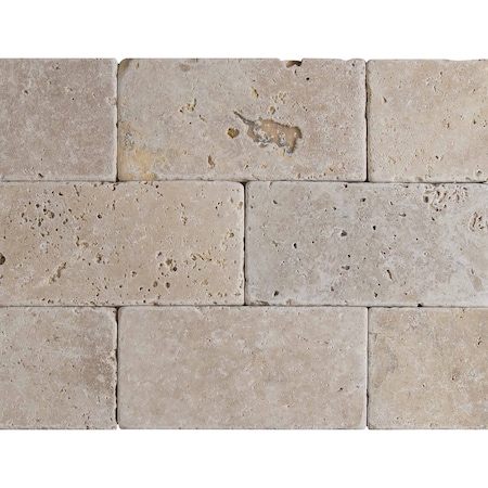 Bologna Chiaro 3 In. X 6 In. Tumbled Travertine Floor & Wall Tile, 8PK